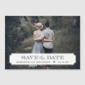 Elegantes Frame-Foto-Overlay Save the Date Magnetkarte (Vorderseite)