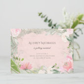 Elegantes französisch-rosa florales Romantisches B Einladung (Stehend Vorderseite)