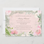 Elegantes französisch-rosa florales Romantisches B Einladung (Rückseite)