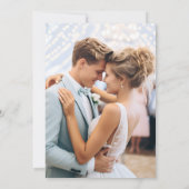 Elegantes französisches Blue Floral Wappen Hochzei Dankeskarte (Rückseite)