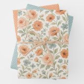 Elegantes französisches Blumenmuster im Shabby Chi Geschenkpapier Set (Beispiel)