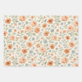 Elegantes französisches Blumenmuster im Shabby Chi Geschenkpapier Set (Vorderseite)