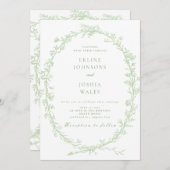 Elegantes französisches Blumenzitat Einladung (Vorne/Hinten)