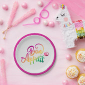 Elegantes französisches Bonmotite Zitat Lila grau Pappteller (Party)