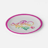 Elegantes französisches Bonmotite Zitat Lila grau Pappteller (Schrägansicht)