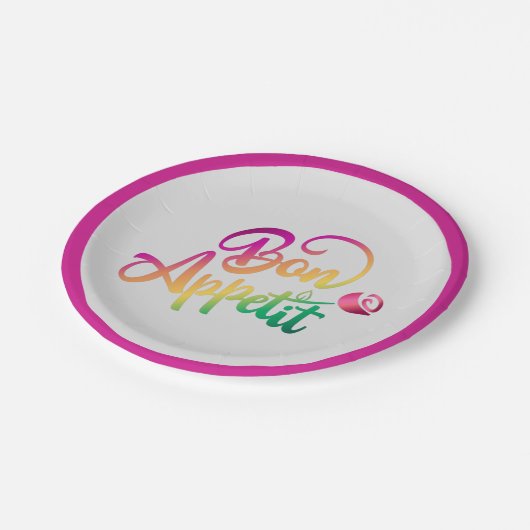 Elegantes französisches Bonmotite Zitat Lila grau Pappteller (Schrägansicht)