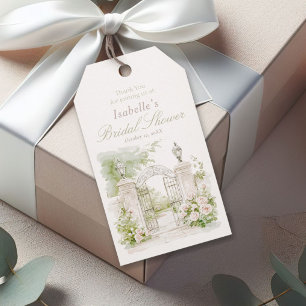 Elegantes französisches Château Pastell Brautgarte Geschenkanhänger