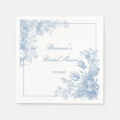 Elegantes, französisches Chinoiserie-blaues Monogr Serviette (Vorderseite)