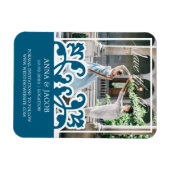 Elegantes französisches Foto Save the Date Einladu Magnet (Horizontal)