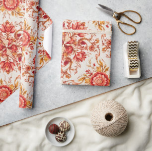 Elegantes französisches graviertes Blumenmuster im Geschenkpapier