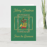 Elegantes französisches Horn Weihnachten Grün
