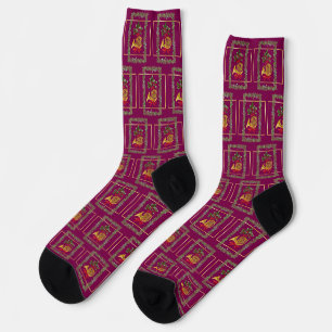Elegantes französisches Horn Weihnachten Lila Socken