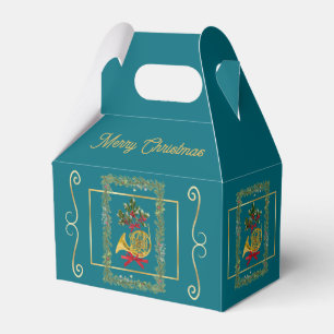 Elegantes französisches Horn Weihnachten Türkis Geschenkschachtel