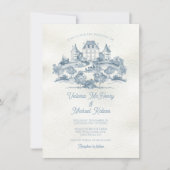 Elegantes französisches Kulturschloss Hochzeit Einladung (Vorderseite)