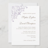 Elegantes französisches Regency Lila Lilie Pattern Einladung (Vorderseite)