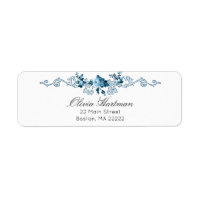 Elegantes französisches Rokoko Blau und Weiß flora