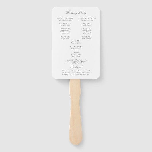 Elegantes französisches Rokoko-Floral-Programm Fächer (Rückseite)