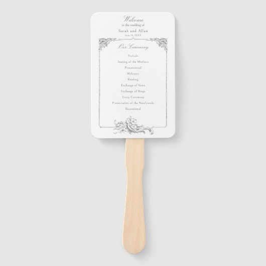 Elegantes französisches Rokoko-Floral-Programm Fächer (Vorderseite)