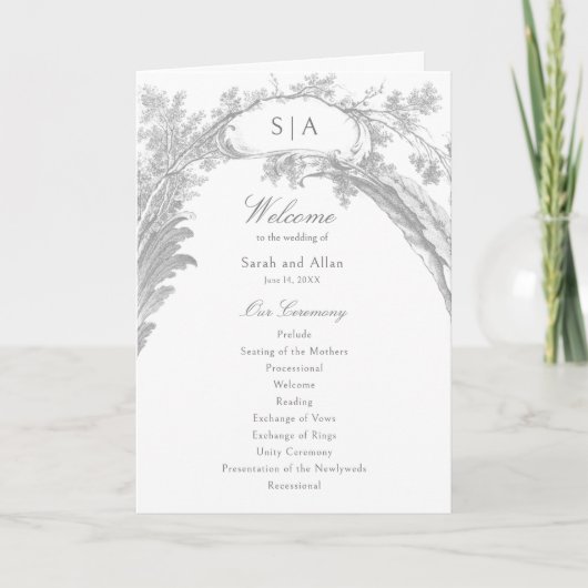 Elegantes französisches Rokoko-Floral-Programm Programm (Vorderseite)