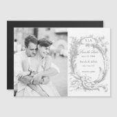 Elegantes französisches Rokoko Foto Save the Date Magnetkarte (Vorne/Hinten)