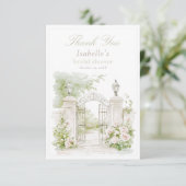 Elegantes französisches Schloss Pastel Dankeskarte (Stehend Vorderseite)