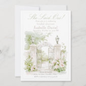 Elegantes französisches Schloss Pastel Einladung (Vorderseite)