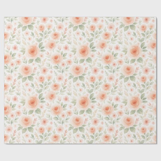 Elegantes französisches Shabby Chic Blumenmuster Geschenkpapier (Flach)