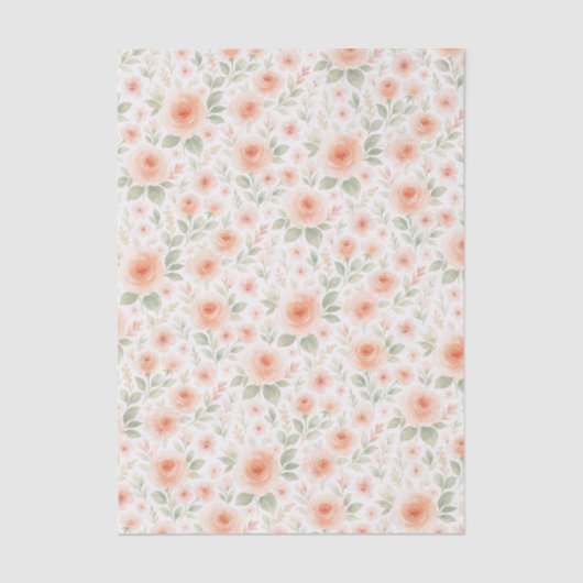 Elegantes französisches Shabby Chic Blumenmuster Seidenpapier (Vorderseite)