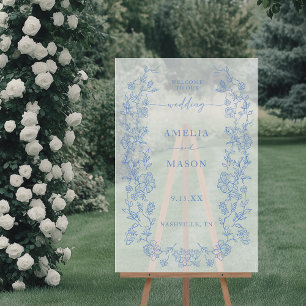 Elegantes französisches staubblaues Vintage Acrylschild