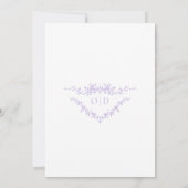 Elegantes französisches Viktorianisches Lilac Lila Einladung (Rückseite)
