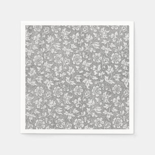 Elegantes französisches Vintag-Gray-Floral-Muster Serviette