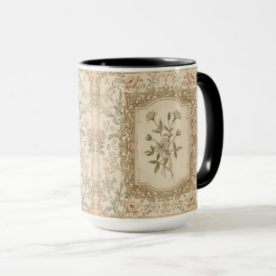 Elegantes französisches Vintage-graviertes Blumenm Tasse