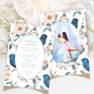 Elegantes französisches Vintages Chinoiserie Foto  Einladung