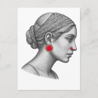 Elegantes Frauenporträt mit roten Akzenten