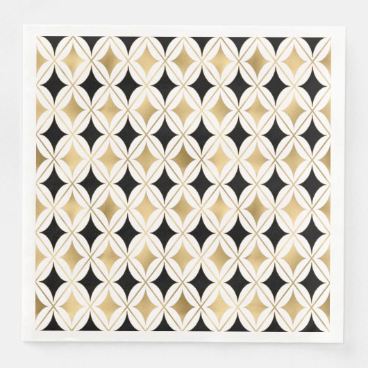 Elegantes French Black Gold Classic Glam Serviette (Vorderseite)