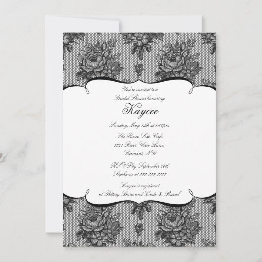 Elegantes French Lace Brautparty Einladung (Vorderseite)