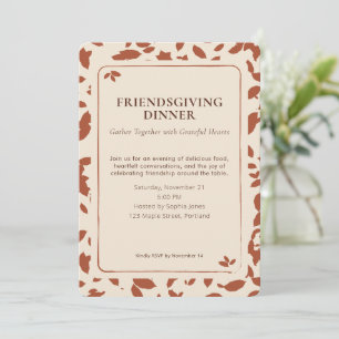 Elegantes Freundesdankfest-Dinnerparty mit fallend Einladung