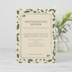 Elegantes Freundesdankfest-Dinnerparty mit fallend Einladung