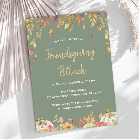 Elegantes Friendsgiving Dinner Einladung