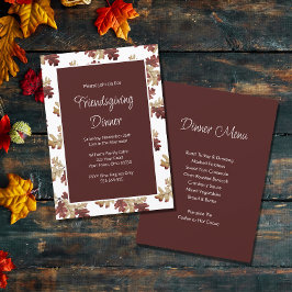 Elegantes Friendsgiving Fall Foliage Dinner Einladung