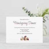 Elegantes Friendsgiving Fall Foliage Dinner Einladung (Stehend Vorderseite)