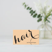 Elegantes Friseur-Skript orange Visitenkarte (Stehend Vorderseite)