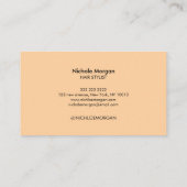 Elegantes Friseur-Skript orange Visitenkarte (Rückseite)