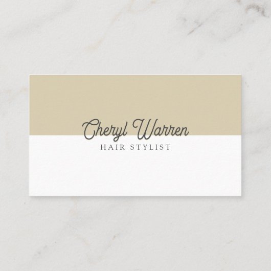 Elegantes Friseurhandbuch Weiß & Biege Minimal Treuekarte (Rückseite)