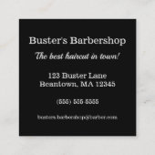 Elegantes Friseursalon-Quadrat personifizieren Quadratische Visitenkarte (Rückseite)