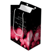 Elegantes frohe Weihnacht-Winter-Wunder-Rot Mittlere Geschenktüte (Vorderseite Schrägansicht)