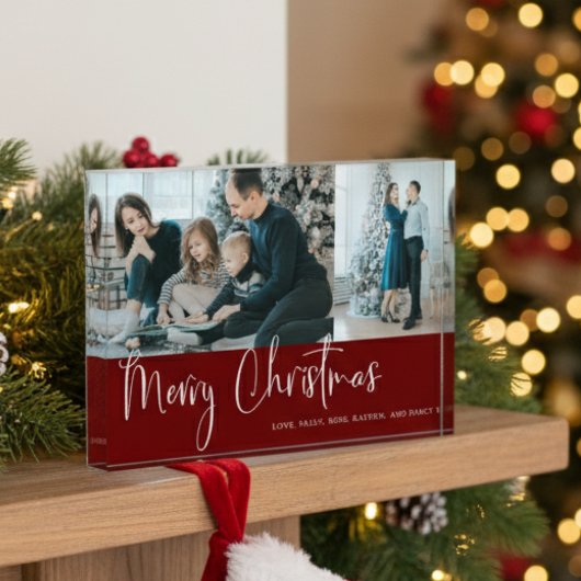 Elegantes Frohe Weihnachten Benutzerdefiniertes Fo Fotoblock
