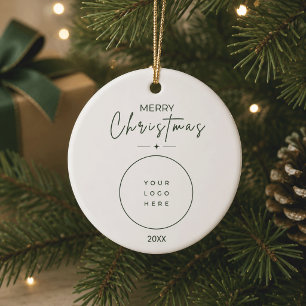 Elegantes Frohe Weihnachten Benutzerdefiniertes Lo Keramik Ornament