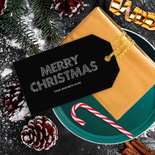 Elegantes Frohe Weihnachten Geschäft Schwarz & Wei Geschenkanhänger