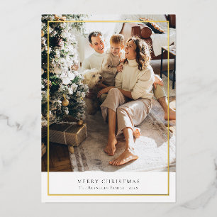 Elegantes Frohe Weihnachts-Foto Gold Folien Feiertagskarte